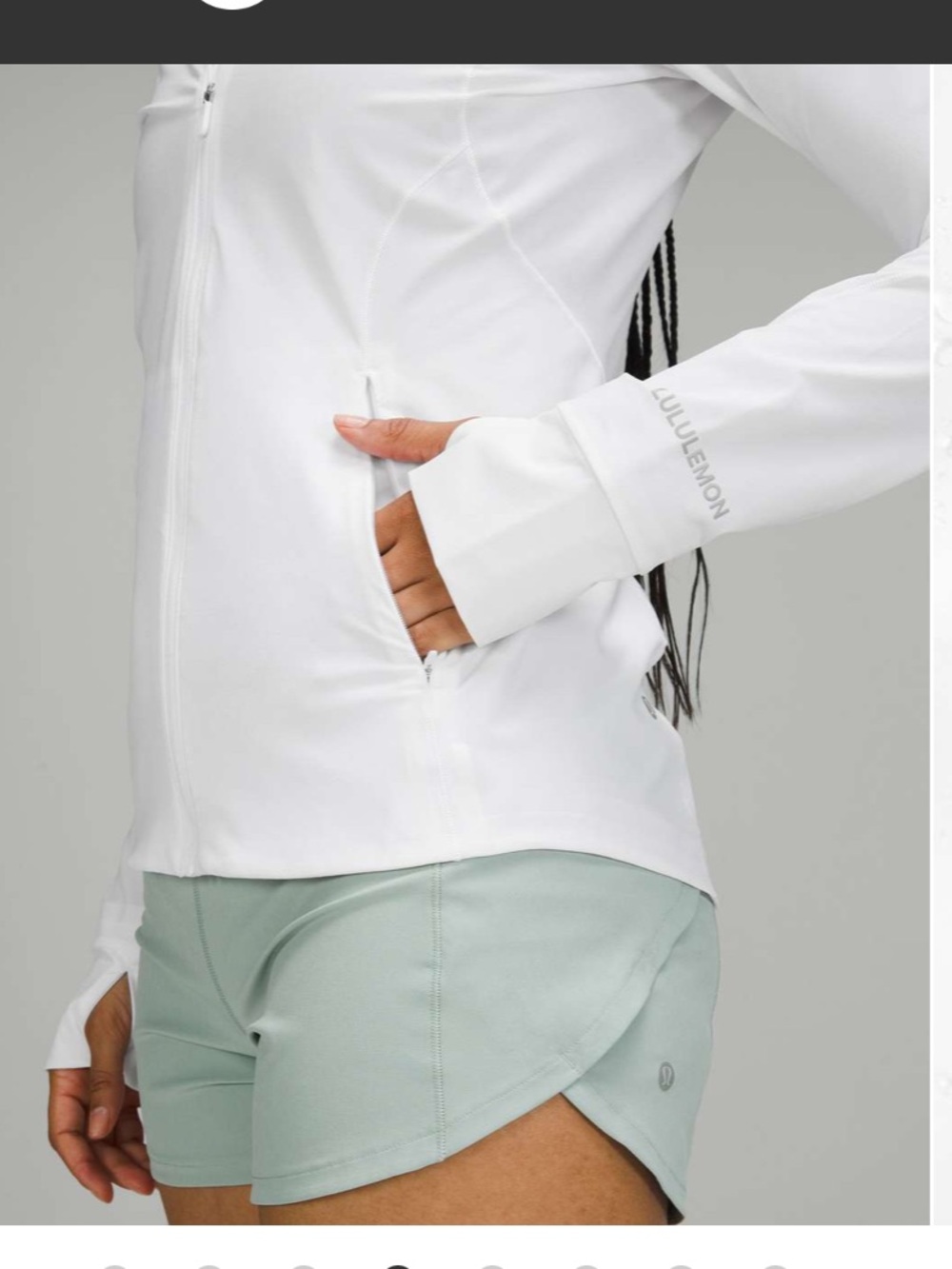 🔥lululemon White Mist packable Hooded Lightweight windbreaker! LIKE NEW! Size 8 - Picture 4 of 11